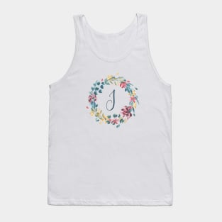 Floral Monogram I Colorful Full Blooms Tank Top